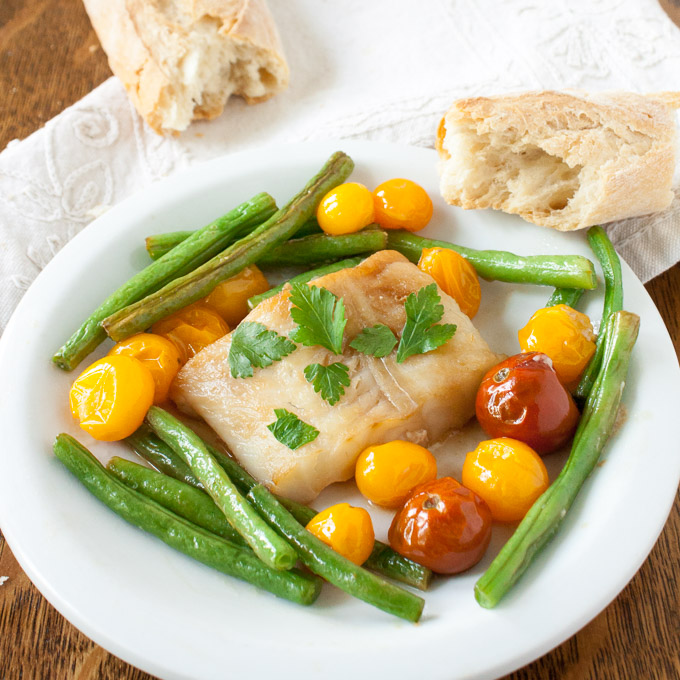 Butter Soy Sauce Sheet Pan Fish Dinner | @TspCurry