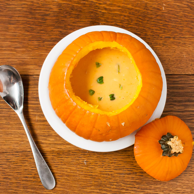Cheesy gratin - Like this Whole Pumpkin Cheddar Gratin | @TspCurry